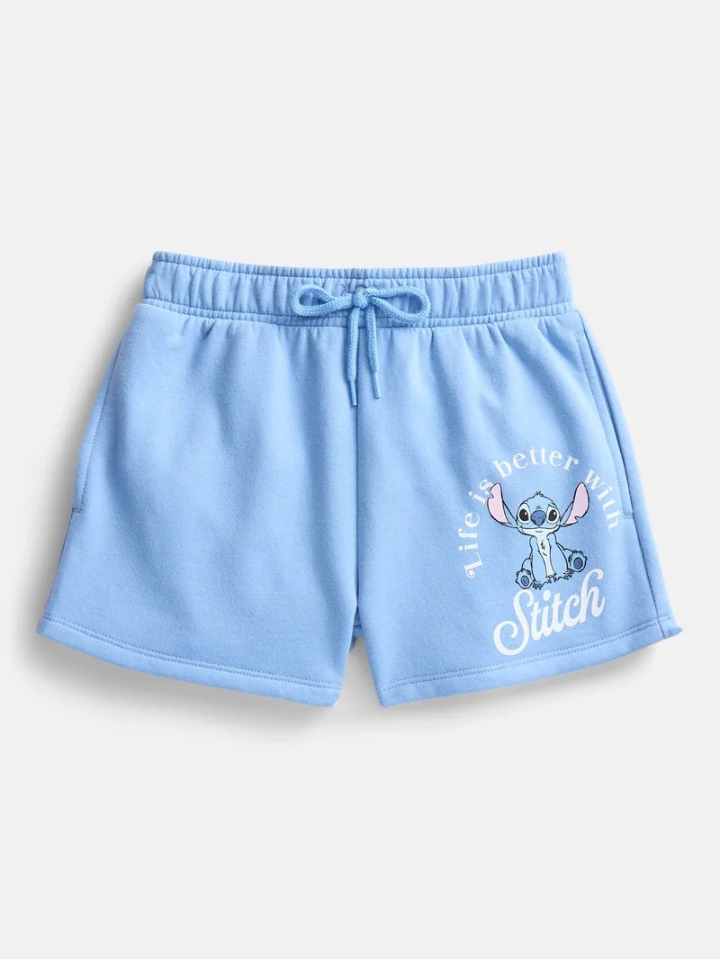 Lilo and Stitch Girls Graphic Fleece Shorts, Sizes 4-16 | Walmart (US)