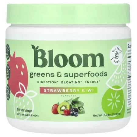 Bloom Nutrition Greens & Superfoods Powder, Strawberry Kiwi, 30 Servings | Walmart (US)