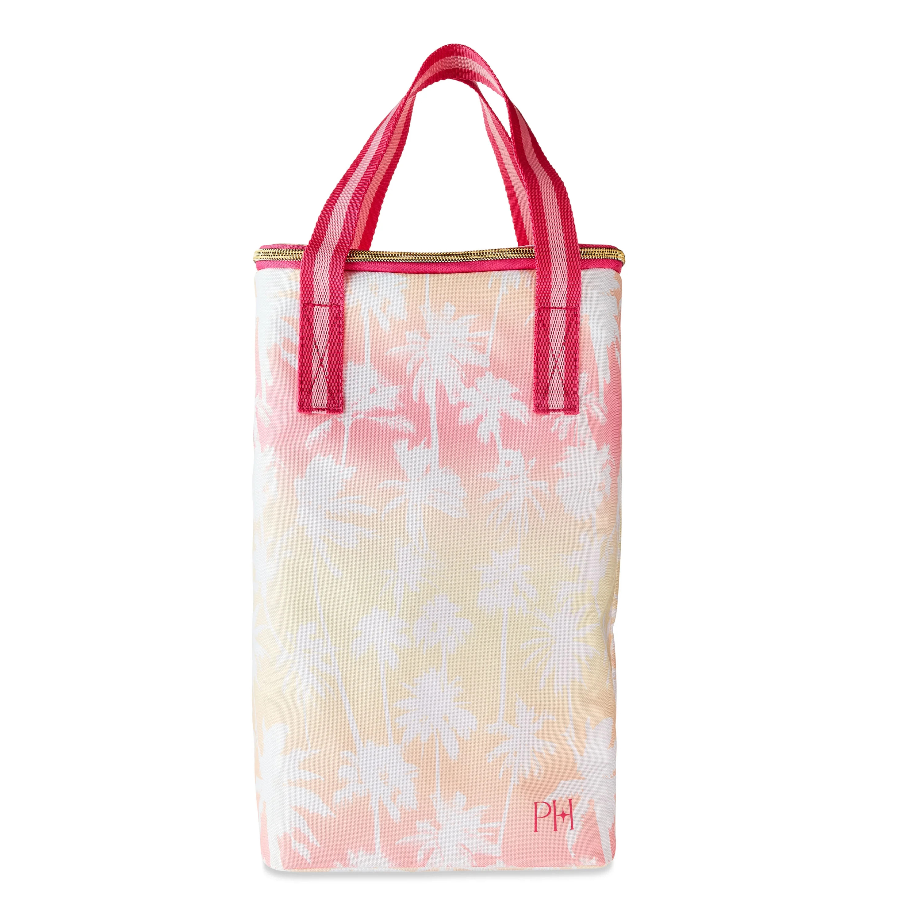 Paris Hilton Pink & Yellow Palm Tree Sunset Insulated Dual Wine Tote | Walmart (US)