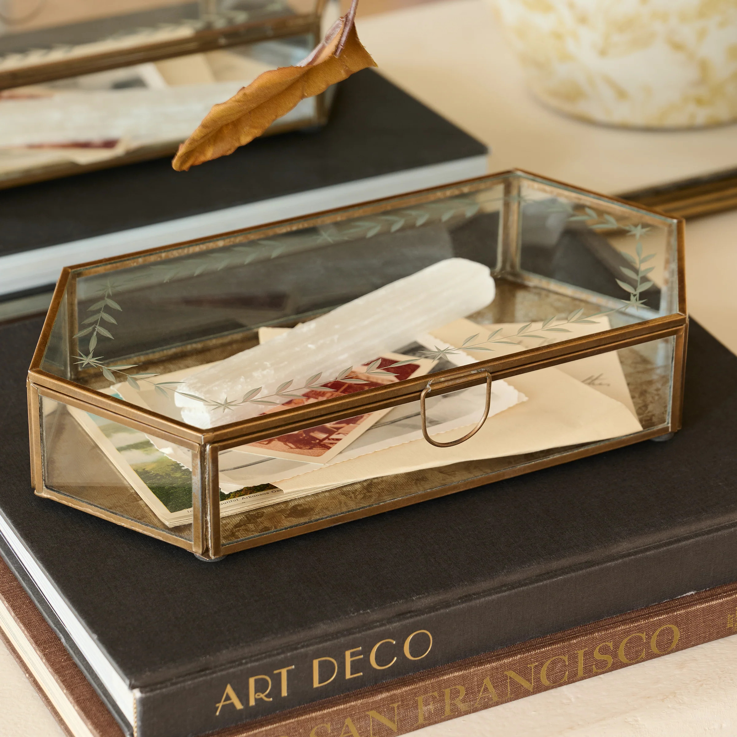 Delores Etched Glass Box | Magnolia