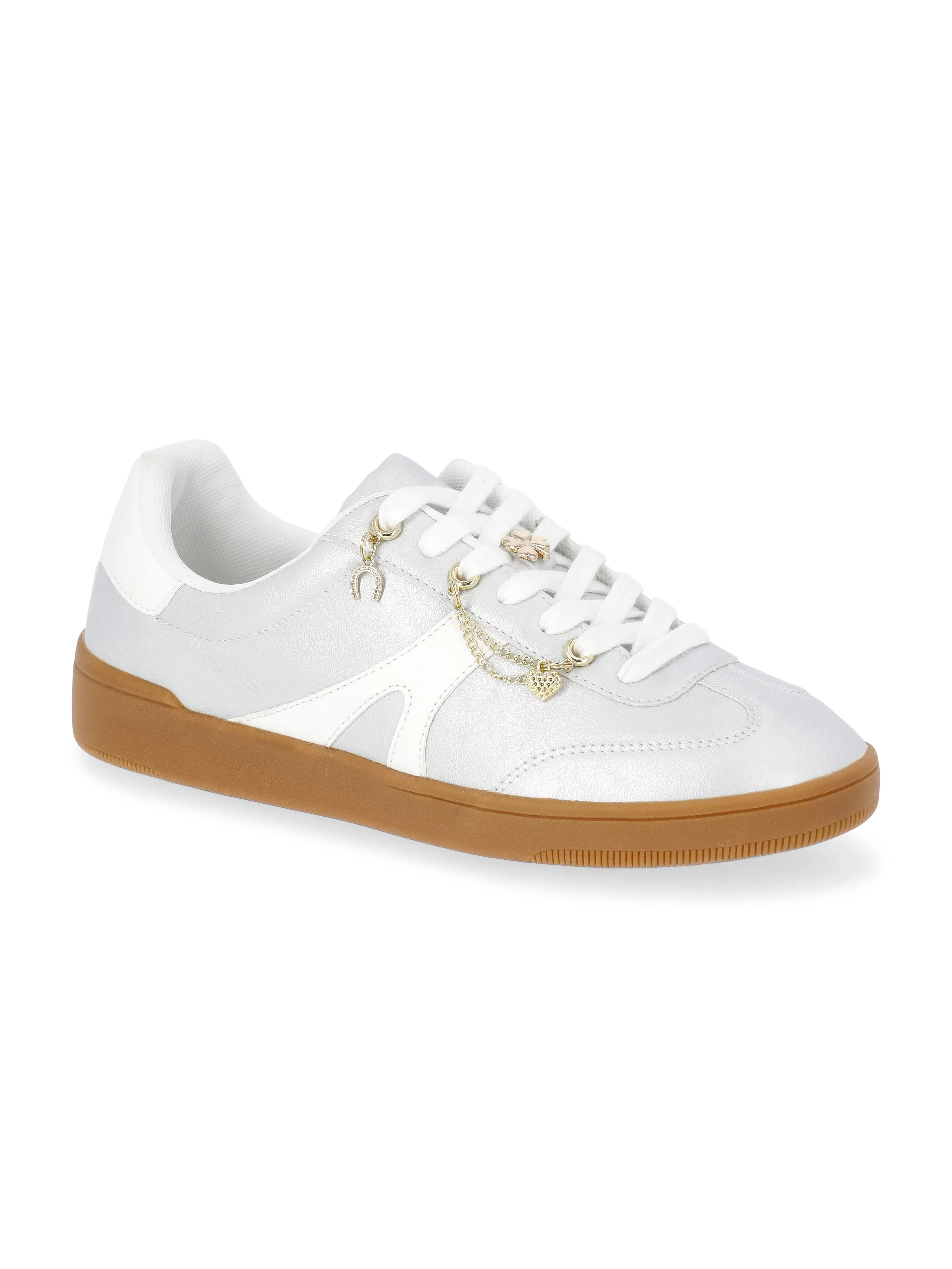 No Boundaries Lace-Up Sport Sneakers with Removable Charms, Women’s - Walmart.com | Walmart (US)