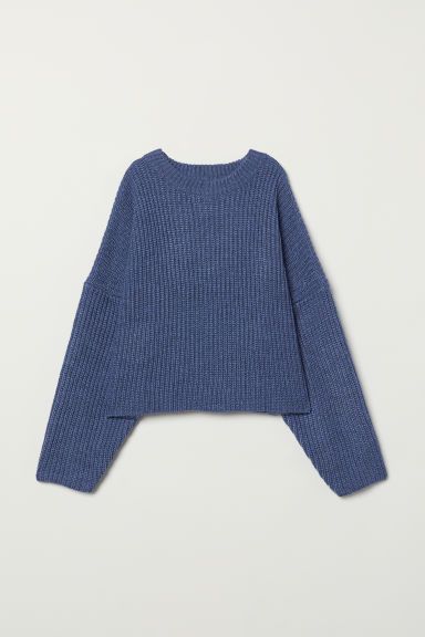 H & M - Rib-knit Sweater - Blue | H&M (US + CA)