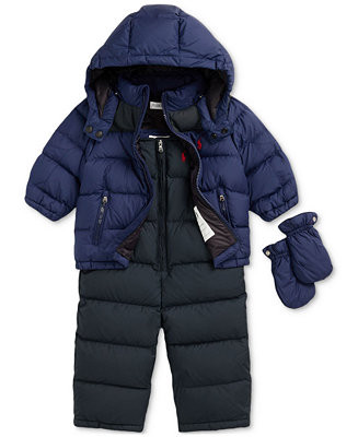 Polo Ralph Lauren Baby Boys Hooded Snowsuit Set - Macy's | Macy's