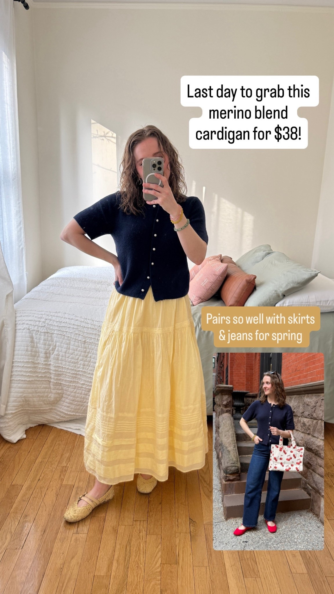 Last day to shop Abercrombie stackable sale. Spring outfits for women. Love this lined elastic waist skirt & merino cardigan. Code AFKATHLEEN for extra 15% off sale price. Xs cardigan xs petite skirt 

#LTKPetite #LTKSaleAlert