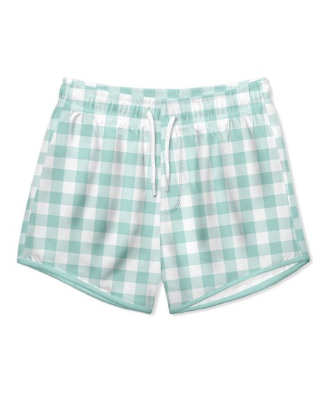 Millie & Maxx Mint & White Gingham Swim Shorties - Toddler & Boys | Zulily