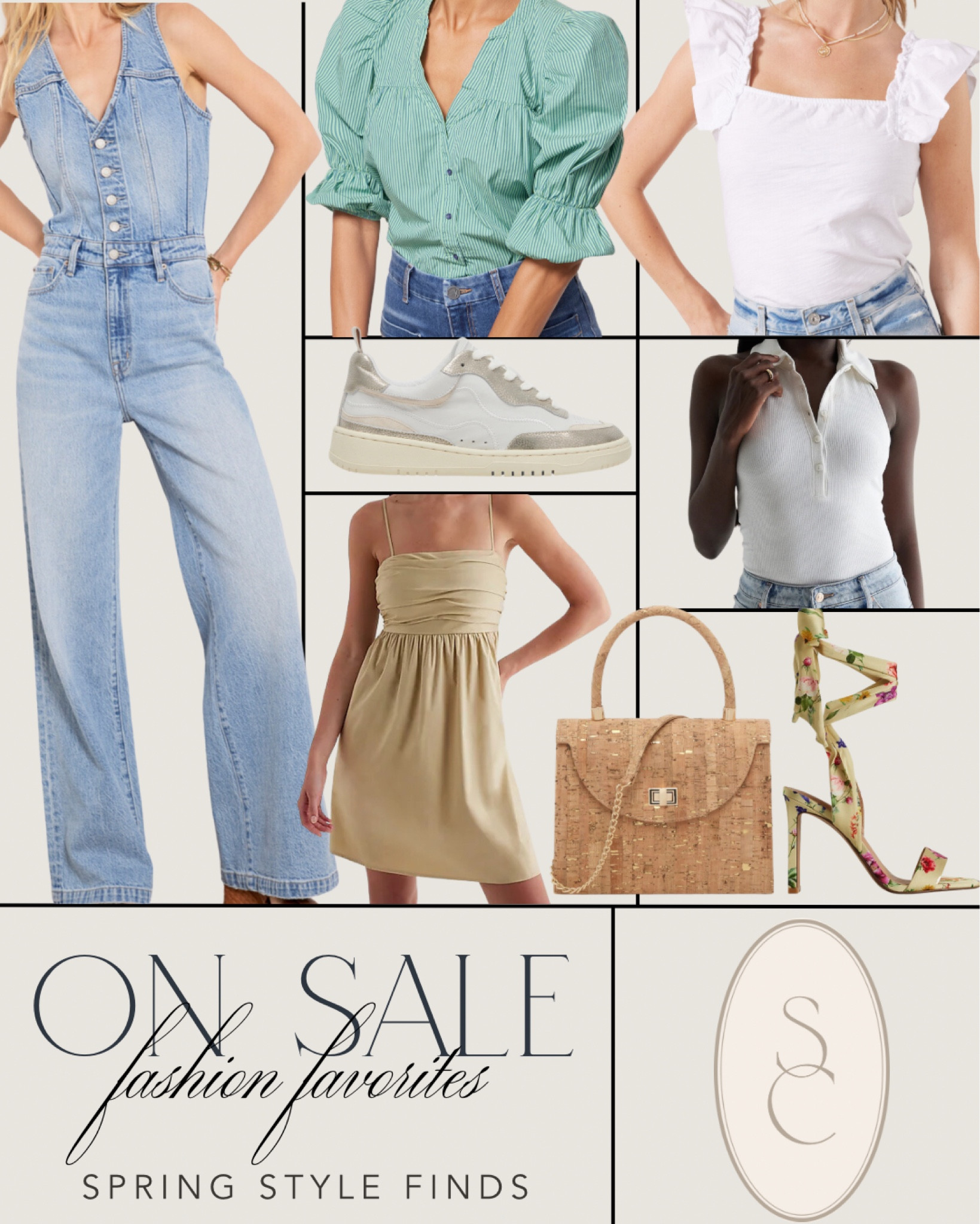 Spring tops, dress, denim jumpsuit, cork bag, floral heels, and everyday sneakers on sale!

#LTKsalealert #LTKfindsunder50 #LTKSeasonal