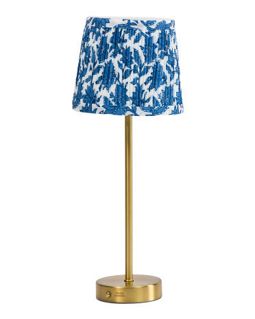 16.5x6.5 Cordless Printed Pleated Shade Led Touch Lamp | TJ Maxx