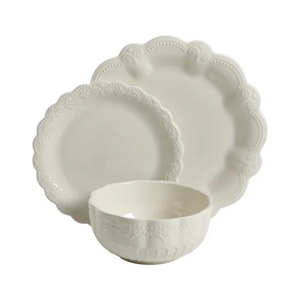 The Pioneer Woman Toni Linen Dinnerware Set, 12-Piece - Walmart.com | Walmart (US)