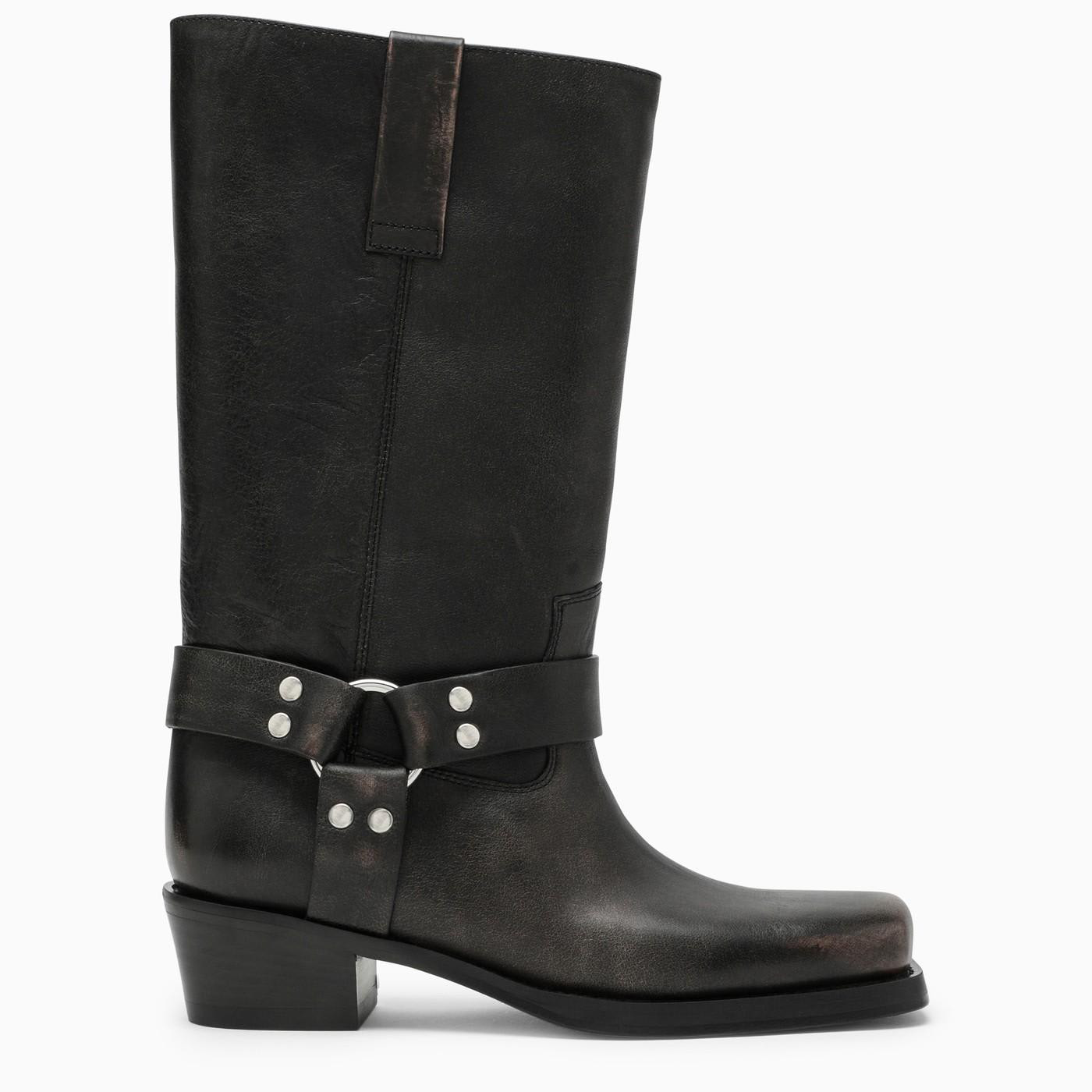 Paris Texas Black Leather Biker Boot | Italist.com US