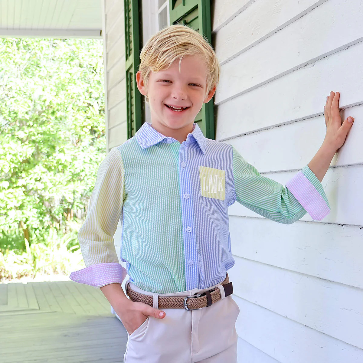 Multi Stripe Seersucker Button Down Shirt | Classic Whimsy