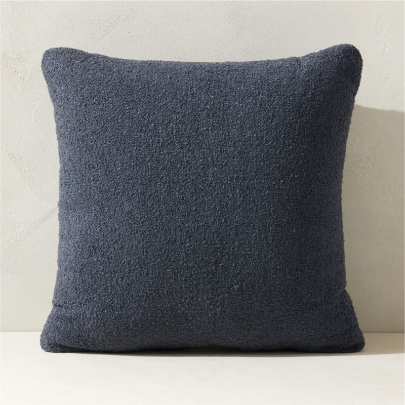Silves Dark Navy Boucle Outdoor Throw Pillow 20" + Reviews | CB2 | CB2
