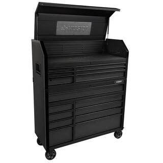 Husky Industrial 52 in. W x 21.5 in. D 15-Drawer Tool Chest and Rolling Cabinet Combo with LED Li... | The Home Depot