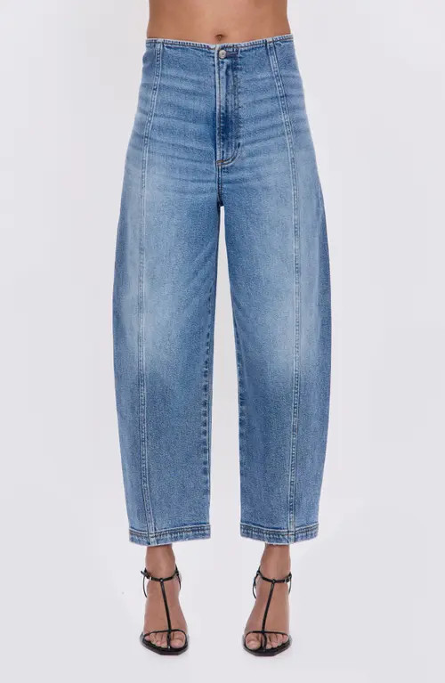 Pistola Blair Bandless High Waist Crop Barrel Jeans in Sardinia at Nordstrom, Size 26 | Nordstrom