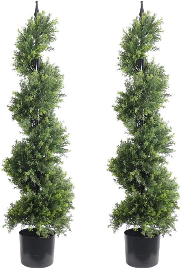 ALL SEASON GREEN 47'' Artificial Outdoor Plants Boxwood Topiary Spiral Front Porch Decor Tree Pot... | Amazon (US)