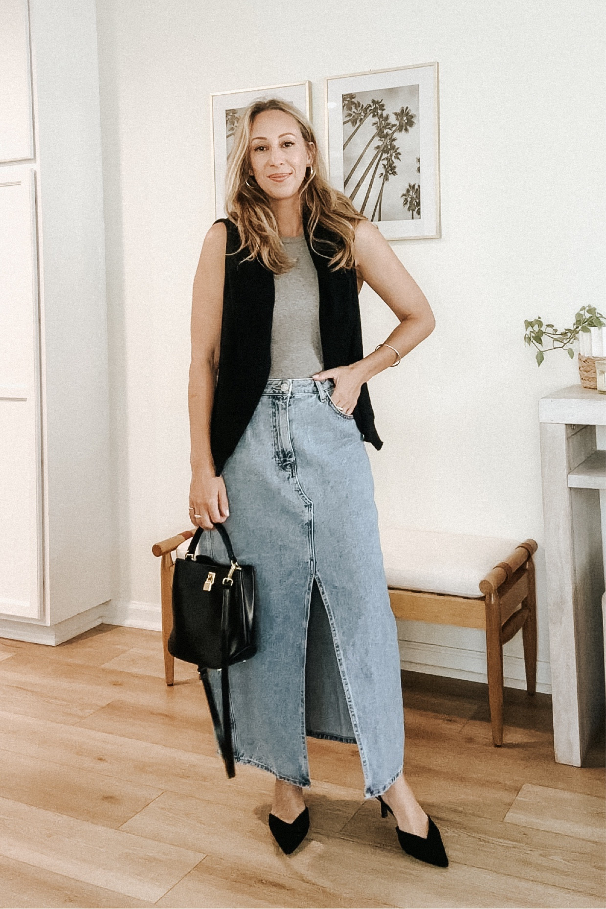 Denim skirt outfit Madewell spring inspo 

#LTKsalealert #LTKover40 #LTKSpringSale