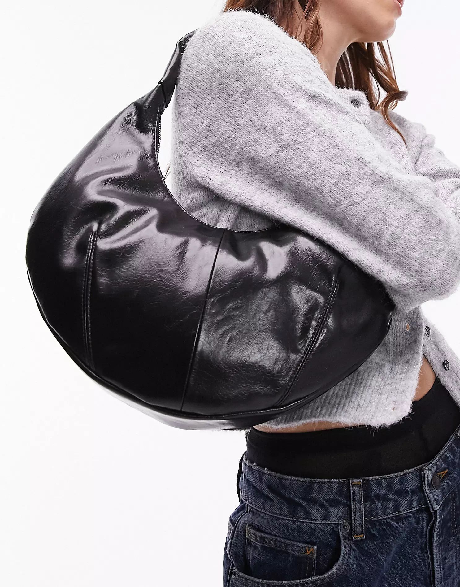 Topshop Samira scoop shoulder bag in black | ASOS (Global)
