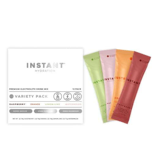 Instant Hydration Electrolytes Powder Packets - Variety Pack - Zero Sugar - Keto, Vegan, Gluten-Free, Non-GMO - Boost Recovery, Brain Function, Muscle & Tissue Health - 12 Sticks | Amazon (US)
