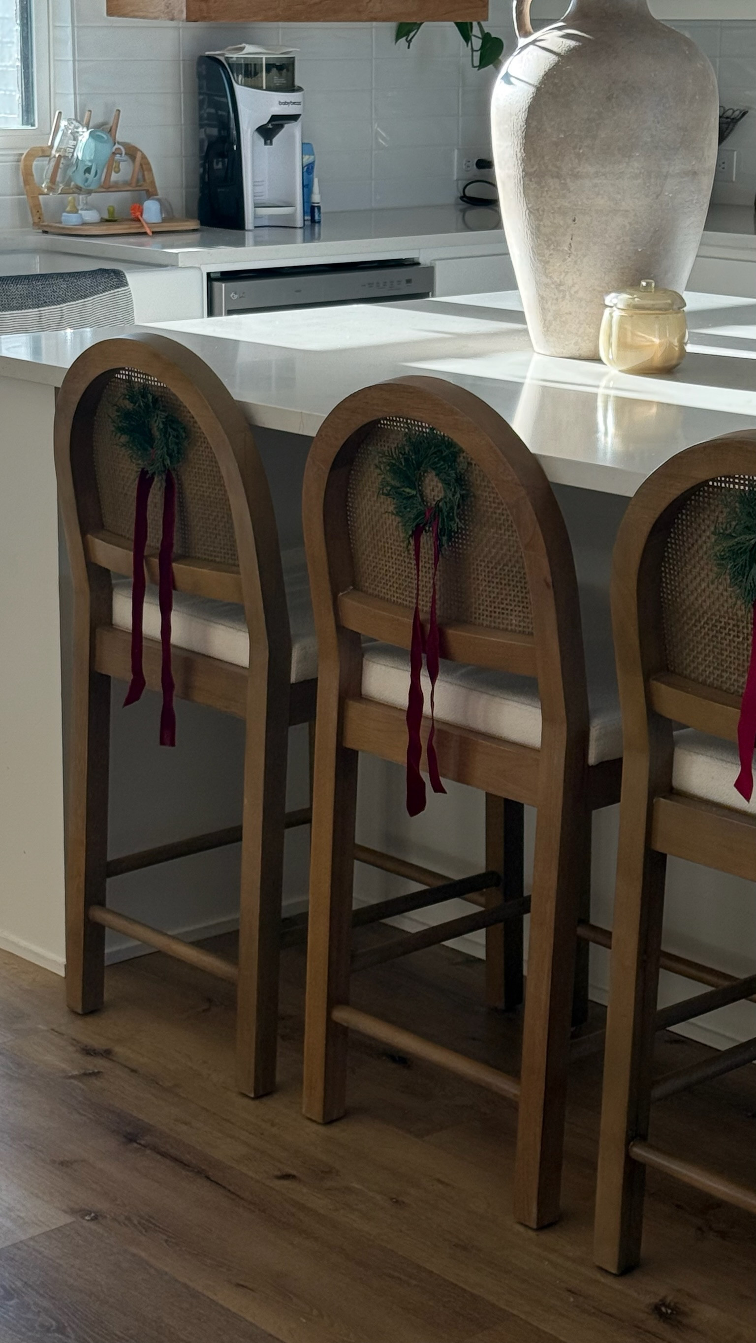 Mini wreaths - perfect for chairs, barstools, or cabinets!  

 #LTKHoliday #LTKHome