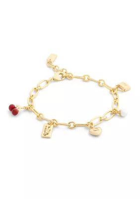 COACH Signature Cherry Charm Link Bracelet | Belk