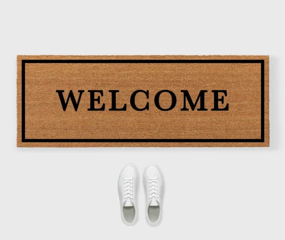Welcome Doormat,Welcome Border Doormat,Large Doormat,3x5 outdoor mat,Large Front Doormat,Double D... | Etsy (US)