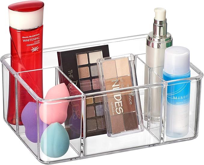 Amazing Abby - Glamour - Acrylic 5-Compartment Makeup Organizer, Transparent Plastic Beauty Suppl... | Amazon (US)