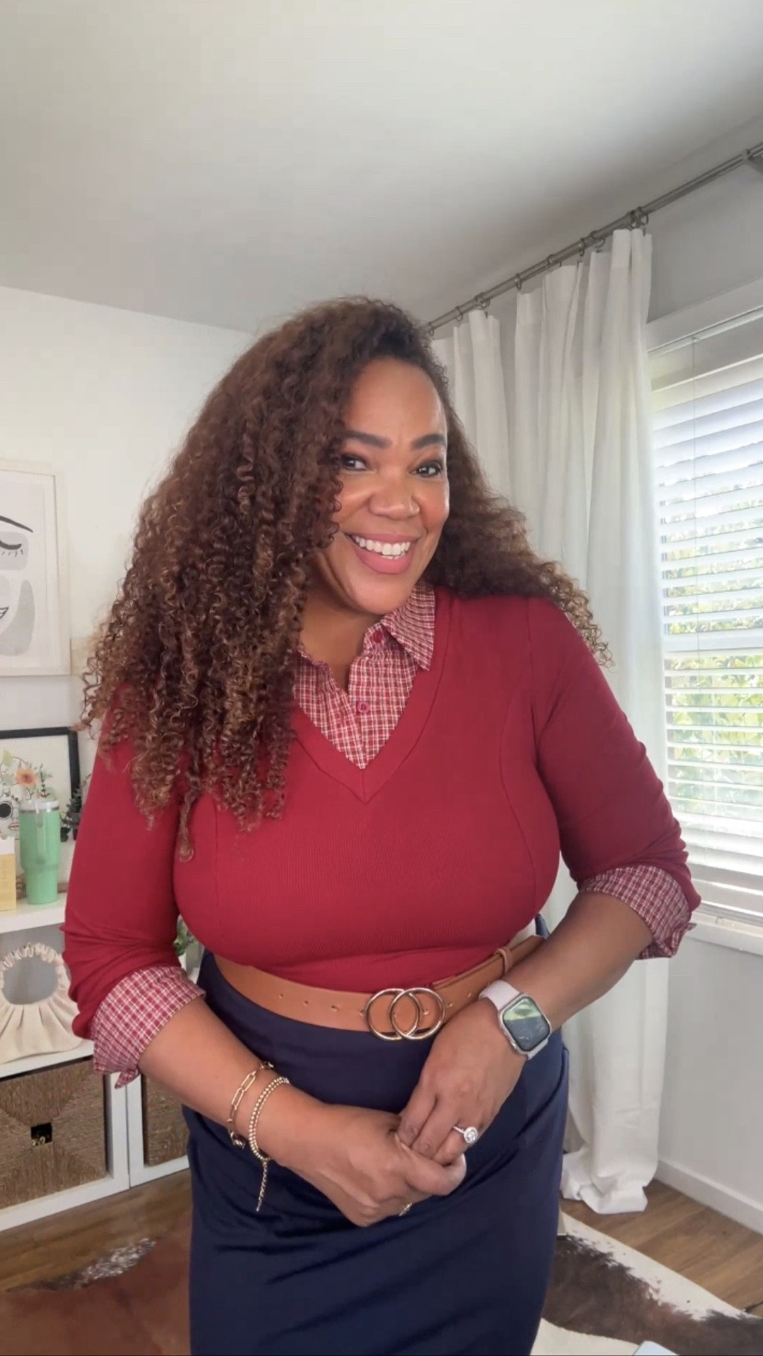 Fall 🍁 office outfit vibes. Stretchy collar top size large. Skirt xl. Will need this top in another color. 

Get 25% off using promo code
TFX25H58 at checkout until 8/31.

This is from my weekly shopping 🛒 @amazonlive livestream show 📺 on my @amazon storefront.  Go to the link 🔗 in bio to follow me on Amazon and to get notifications of when I go live!

#LTKMidsize #LTKOver40 #LTKWorkwear