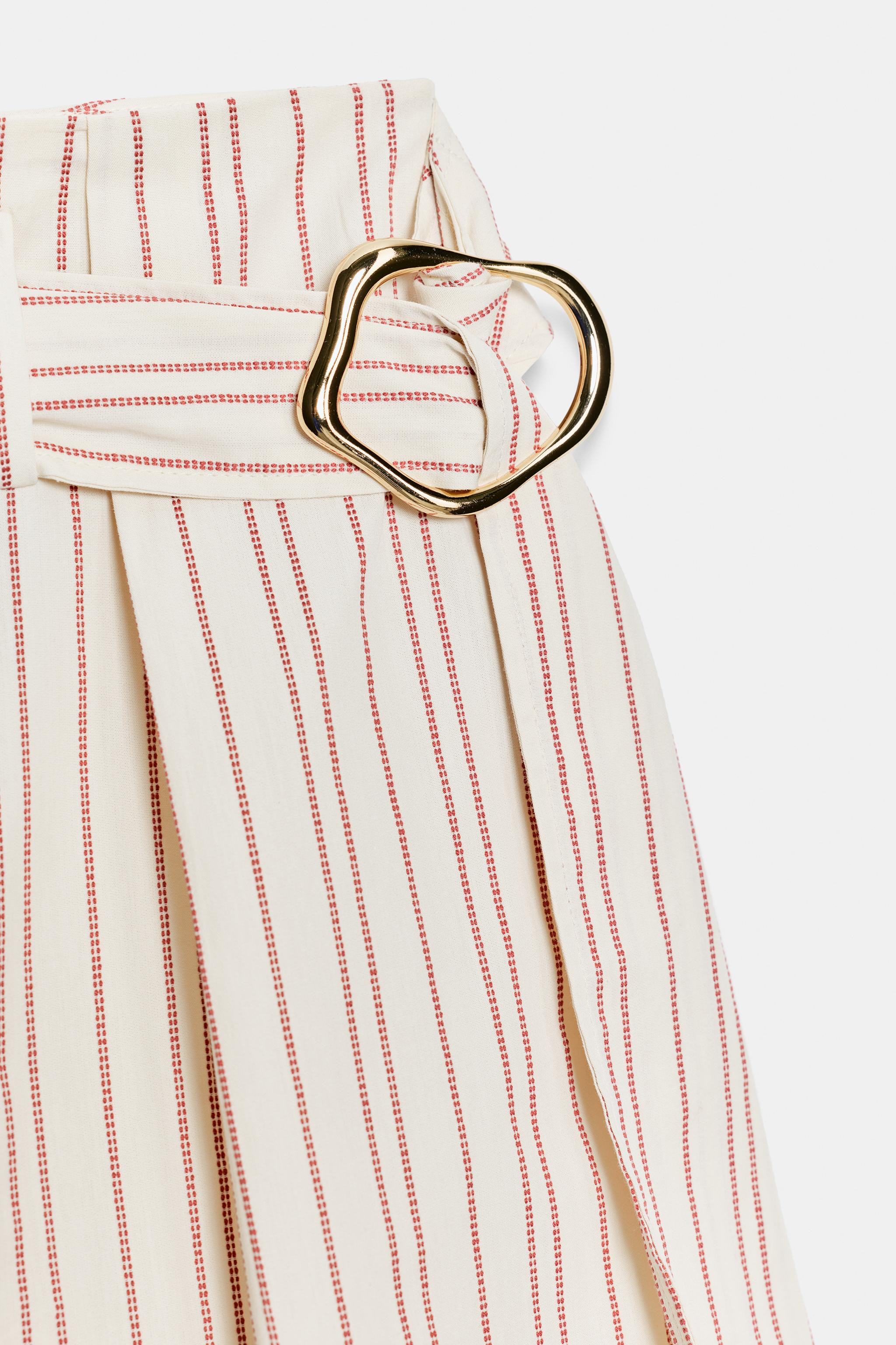 STRIPED SHORTS WITH BELT | Zara US