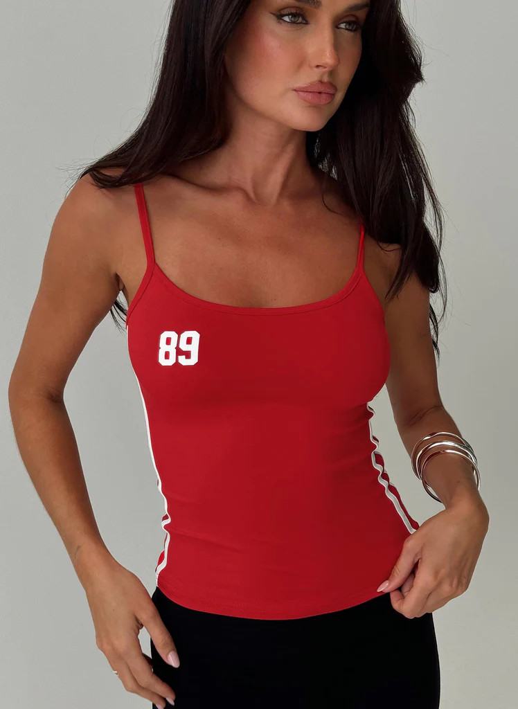 89 Trackstar Top Red | Princess Polly US