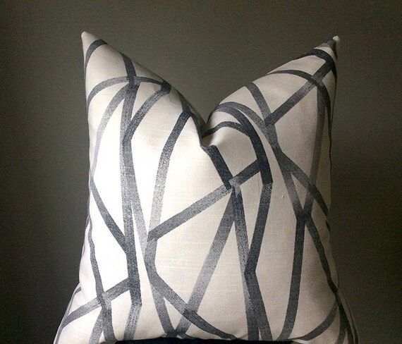 Pillow cover, Black Grey White pillow, Pillow cover with zippier, Many sizes avalable, made to order | Etsy (US)