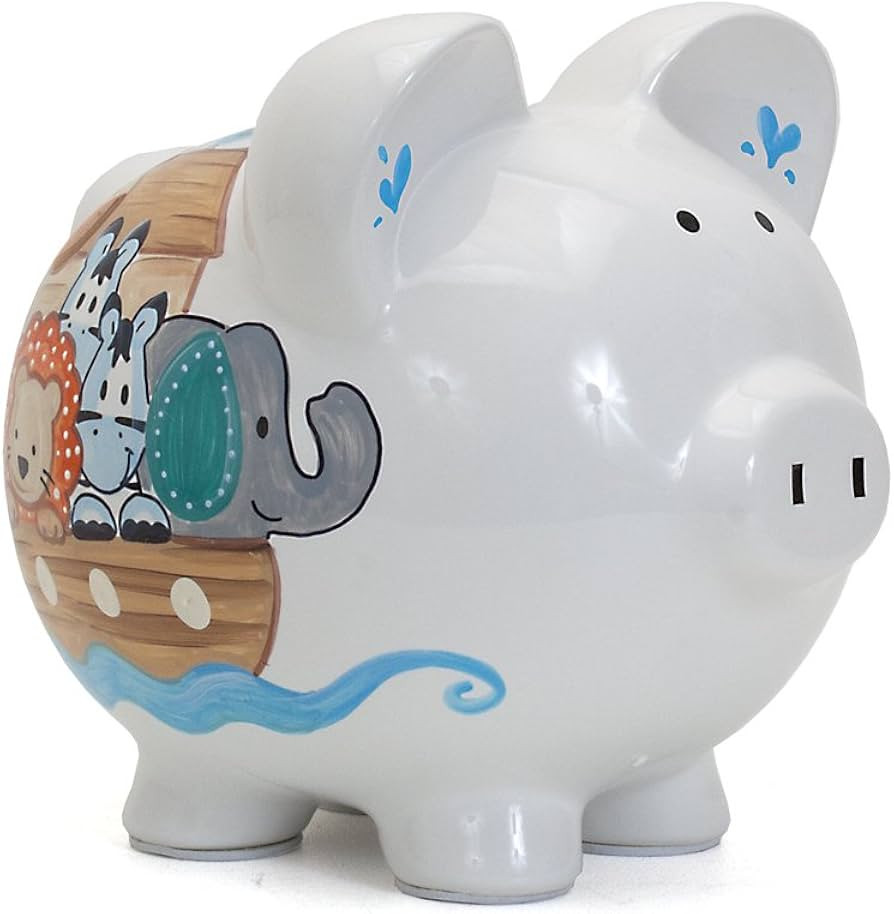 Child to Cherish Ceramic Piggy Bank for Boys, Noah's Ark | Amazon (US)