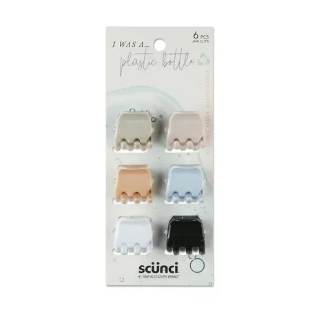 Scunci Earth-Friendly Planet Recycled Mini Claw Clips Assorted Colors 6 Ct | Walmart (US)