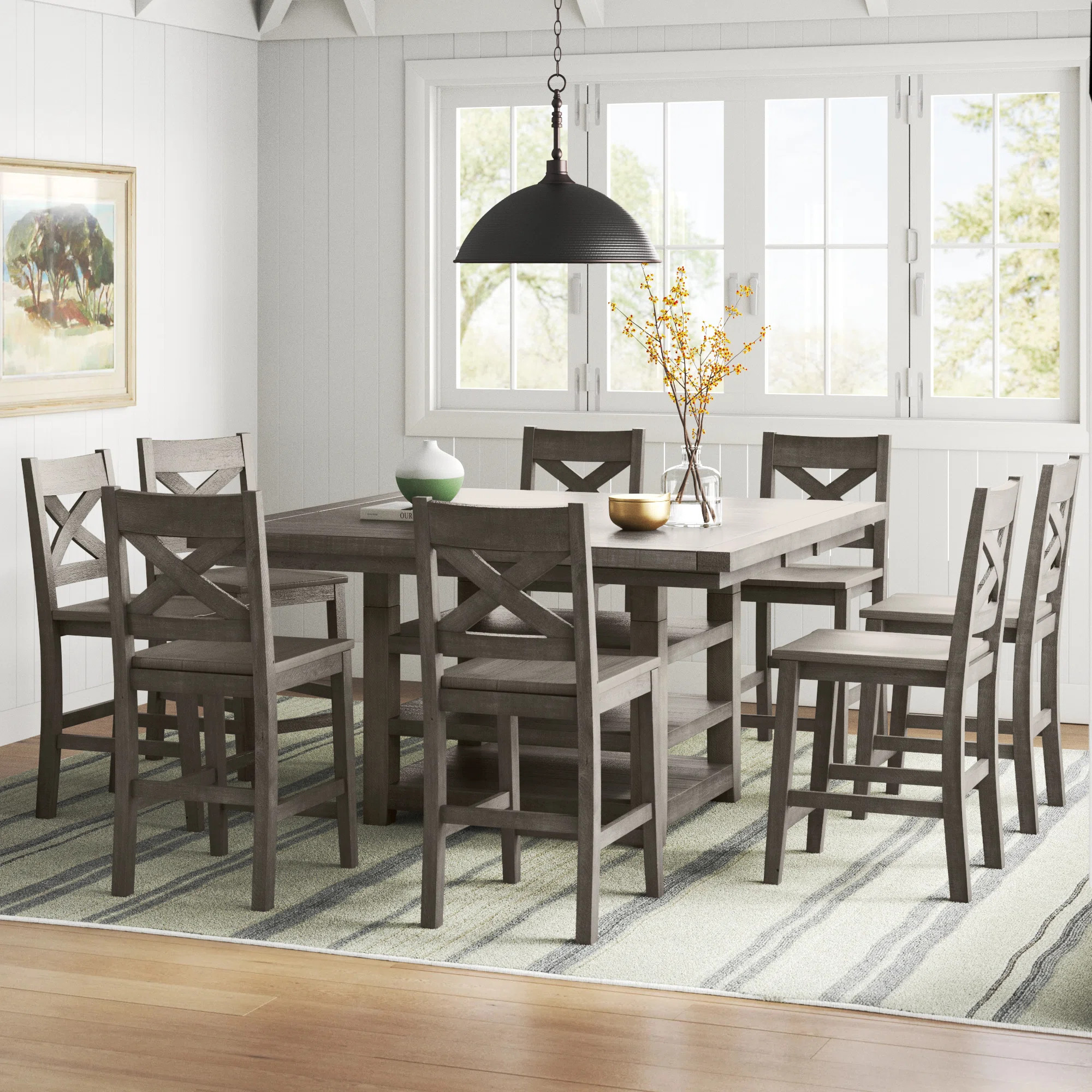 Helmsley Extendable Pine Solid Wood Solid Wood Top Pedestal Dining Set | Wayfair North America