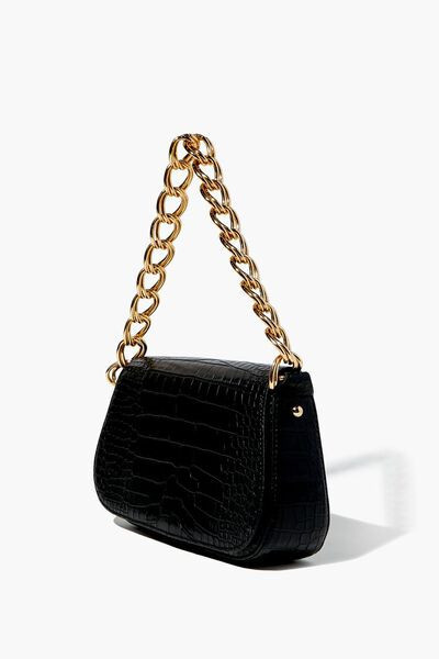 Faux Croc Leather Shoulder Bag | Forever 21