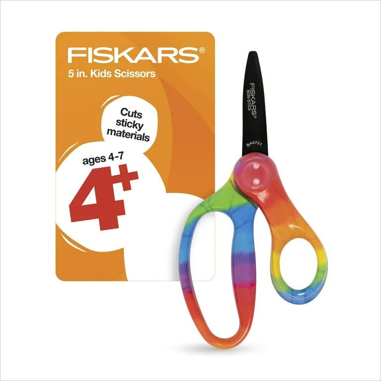 Fiskars 5" Pointed Kids Scissor Ages 4-7, Rainbow | Walmart (US)