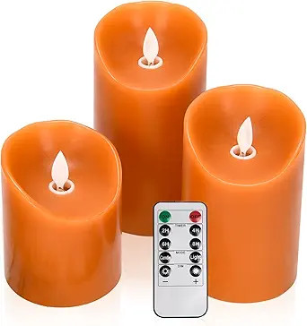 AKU TONPA Real Wax Flameless Candles Battery Operated LED Fake Candle Set with Remote Control and... | Amazon (US)