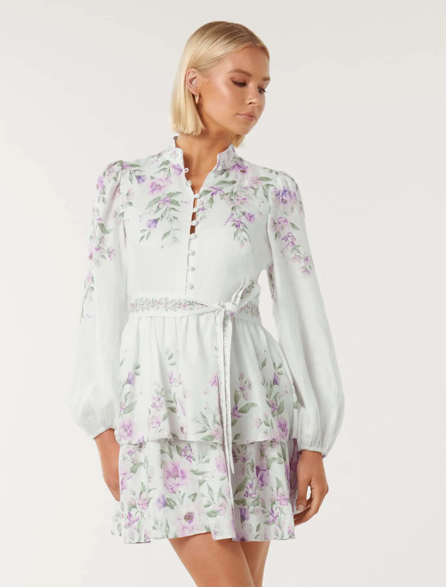 Raine Printed Tiered Mini Dress | Forever New (UK & IE)