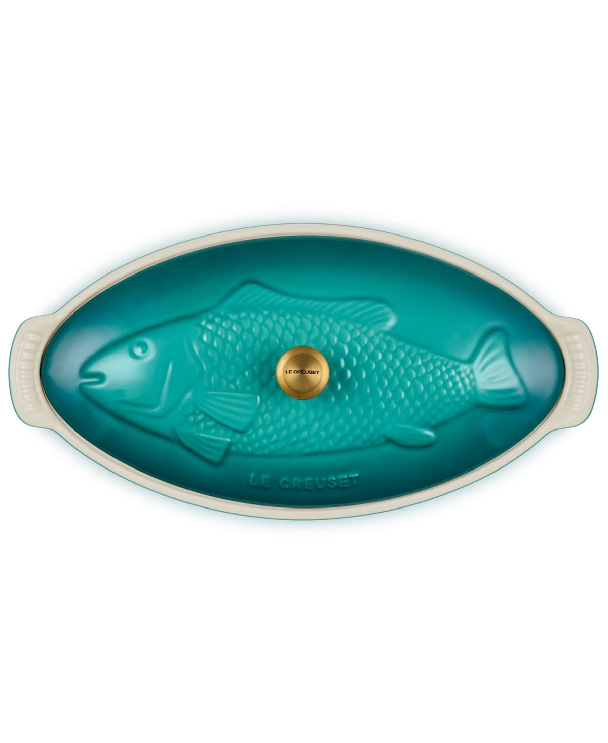 Le Creuset Stoneware Heritage 1.7-Quart Fish Baker with Cover - Riviera | Macy's
