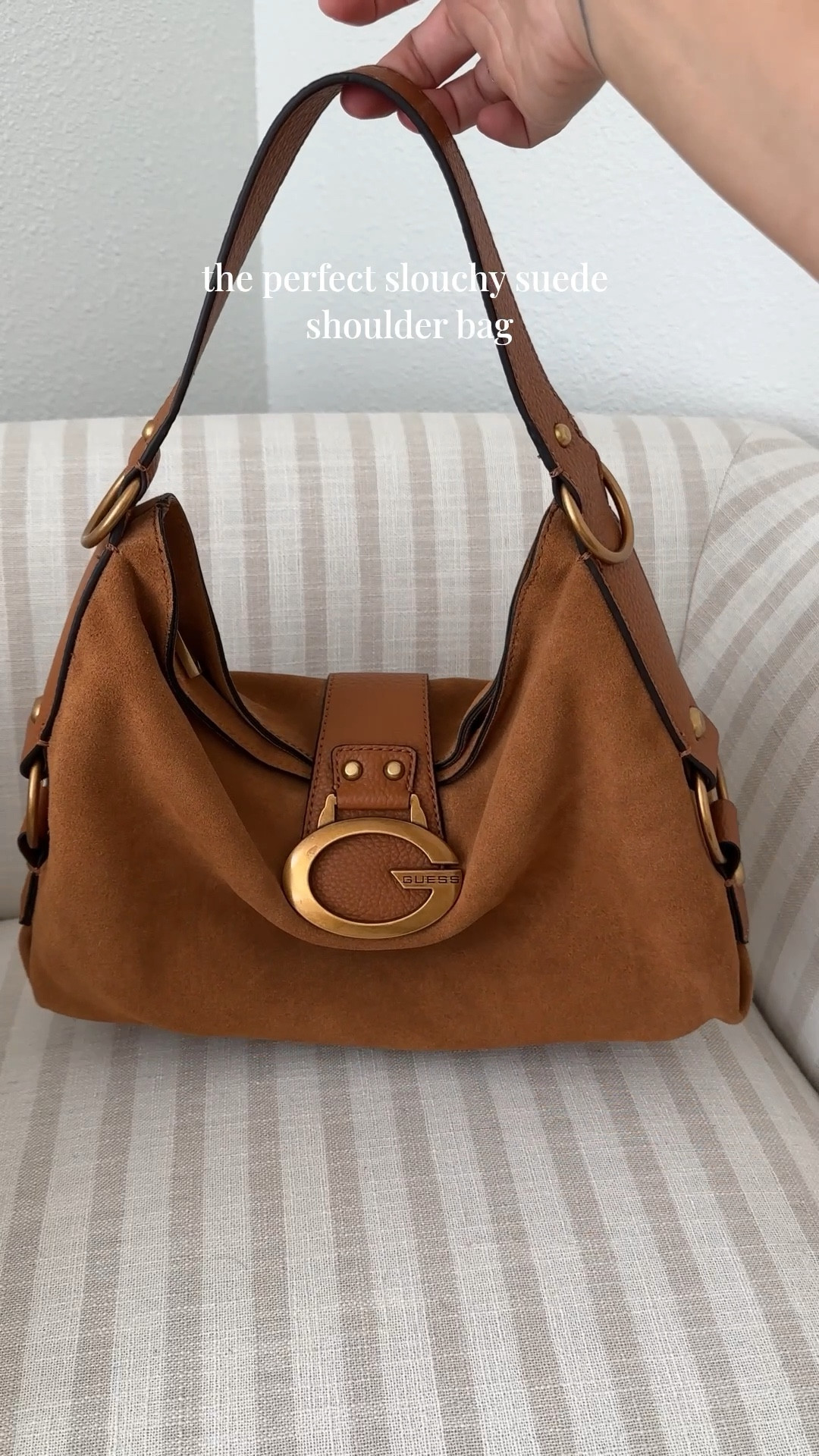 #GUESSPartner #ad @GUESS Camden slouchy suede bag! Soft suede, lined throughout with zip pocket, and zip closure 

#LTKSeasonal #LTKItBag