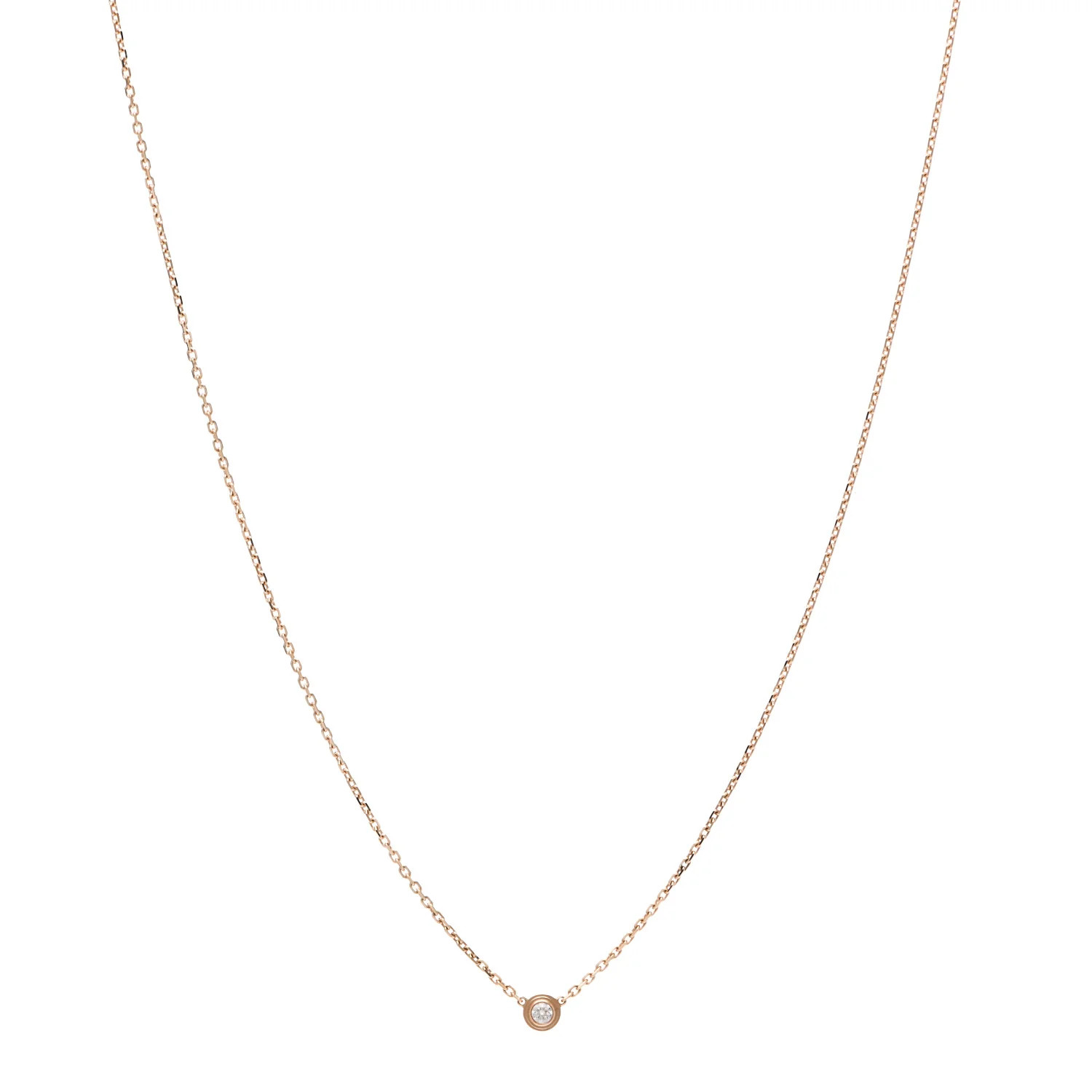 CARTIER 18K Pink Gold Diamond XS Diamants Legers Pendant Necklace | FASHIONPHILE | Fashionphile