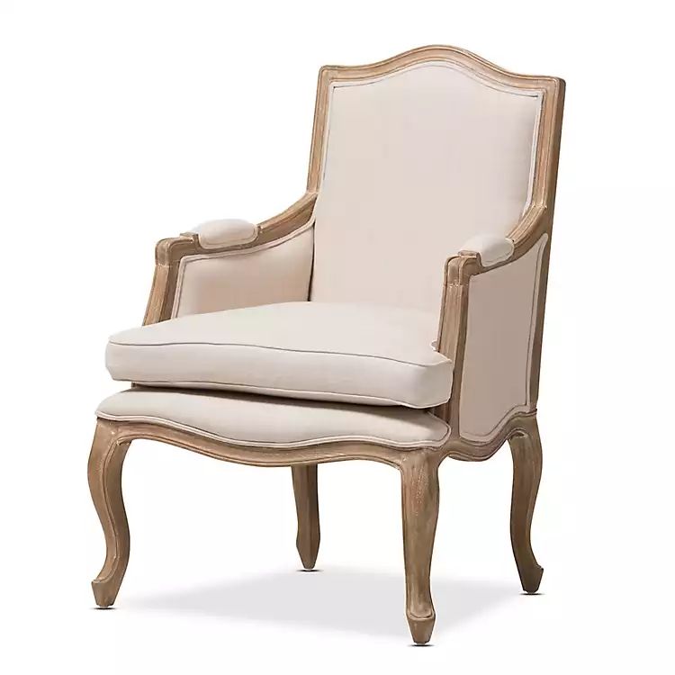 Ivory Streaked Antique Accent Chair | Kirkland's Home