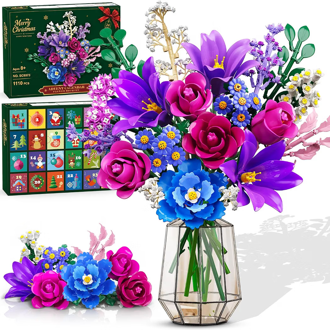 Flower Advent Calendar 2026 \u2013 24-Day Christmas Building Set with Lights | Amazon (US)