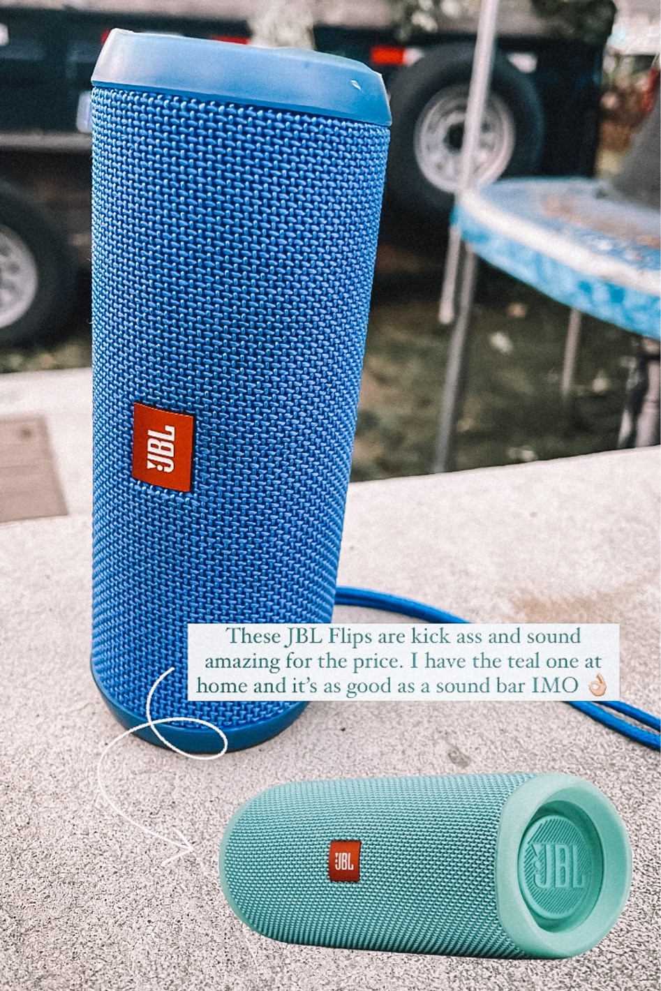 JBL Girlie for life. No reason to spend hundreds of dollars on a speaker. These are less than $100 and are as good as a sound bar. PLUS you can take them on the river/lake to the pool etc 👌🏼

#LTKunder100 #LTKSeasonal #LTKhome