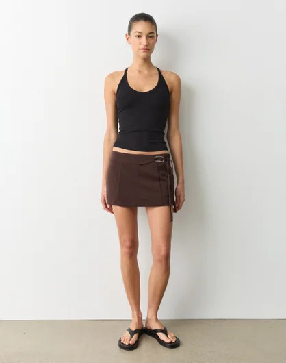 Hardware Detail Tie Mini Skort | Glassons (Australia)