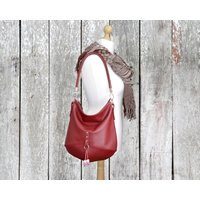 Red Leather Bag, Slouchy Hobo Crossbody Bag For Women, Large Zipper Handbag | Etsy (US)