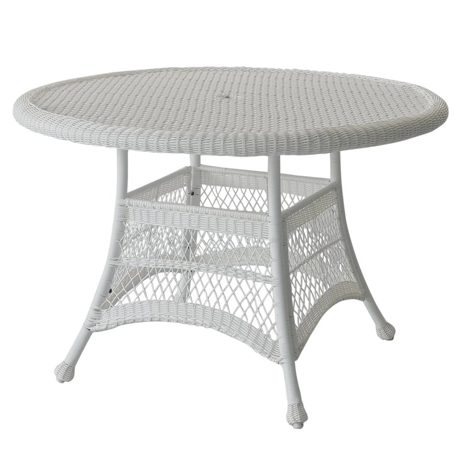 Jeco Resin Wicker 44" Round Dining Table in White | Walmart (US)