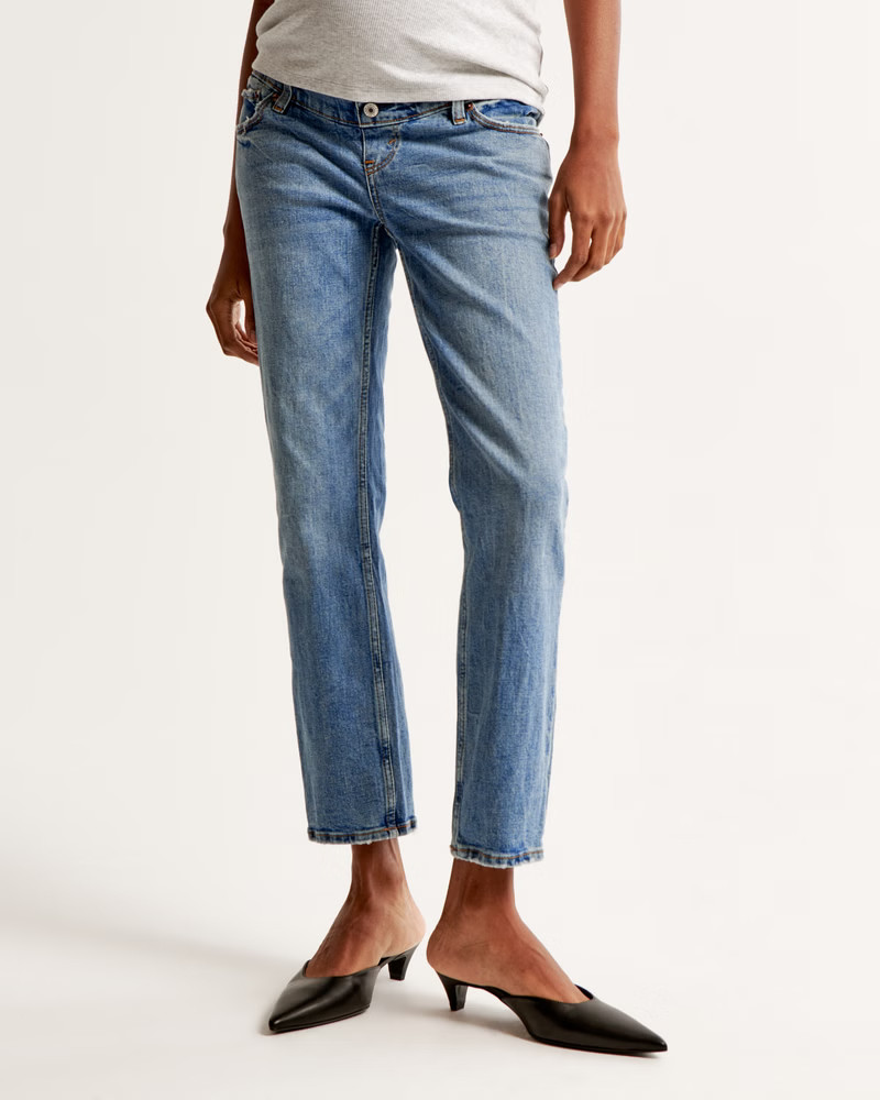 Women's Maternity Ankle Straight Jean | Women's Bottoms | Abercrombie.com | Abercrombie & Fitch (US)