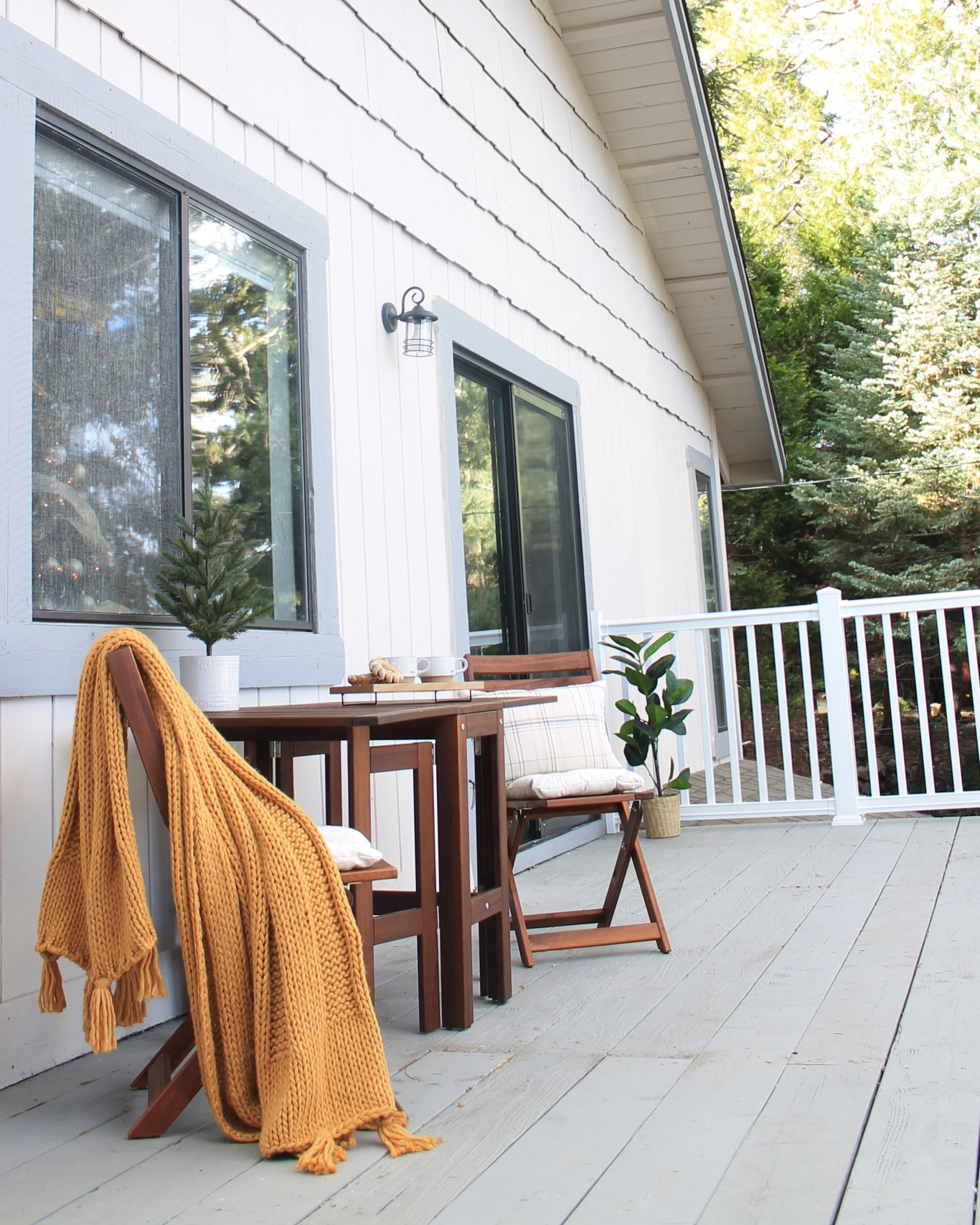 Porch coffee dates at the cabin. This stunning outdoor patio set with folding table is just what the space needed. 🪵🥰

#LTKhome