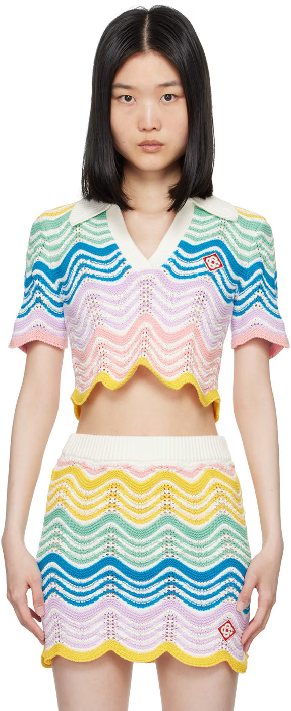 Casablanca - Multicolor Gradient Wave Polo | SSENSE