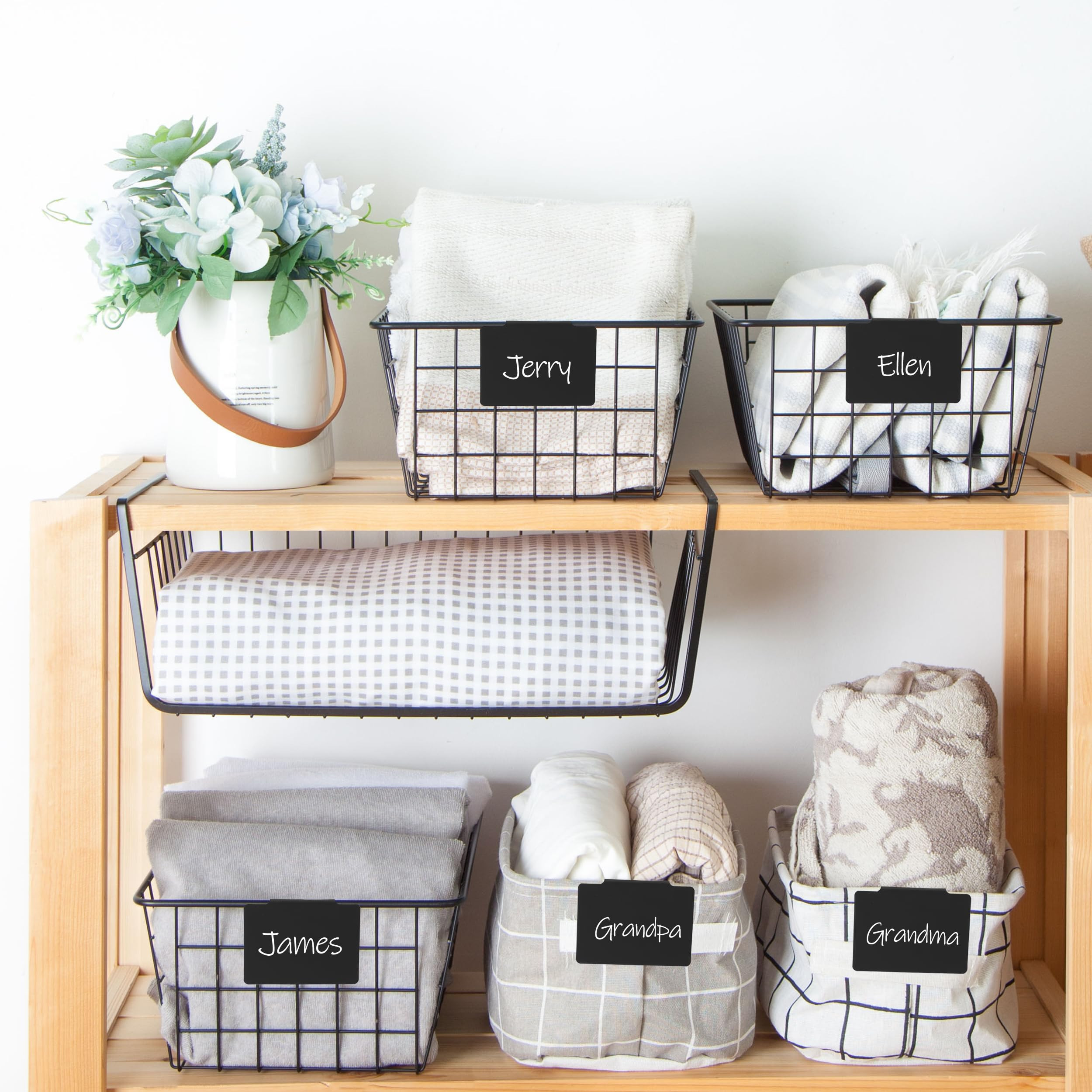 Mr. Pen- Basket Labels Clip On Set, 32 pcs, 30 Removable Bin Labels Clip On with 2 Chalk Markers,... | Amazon (US)