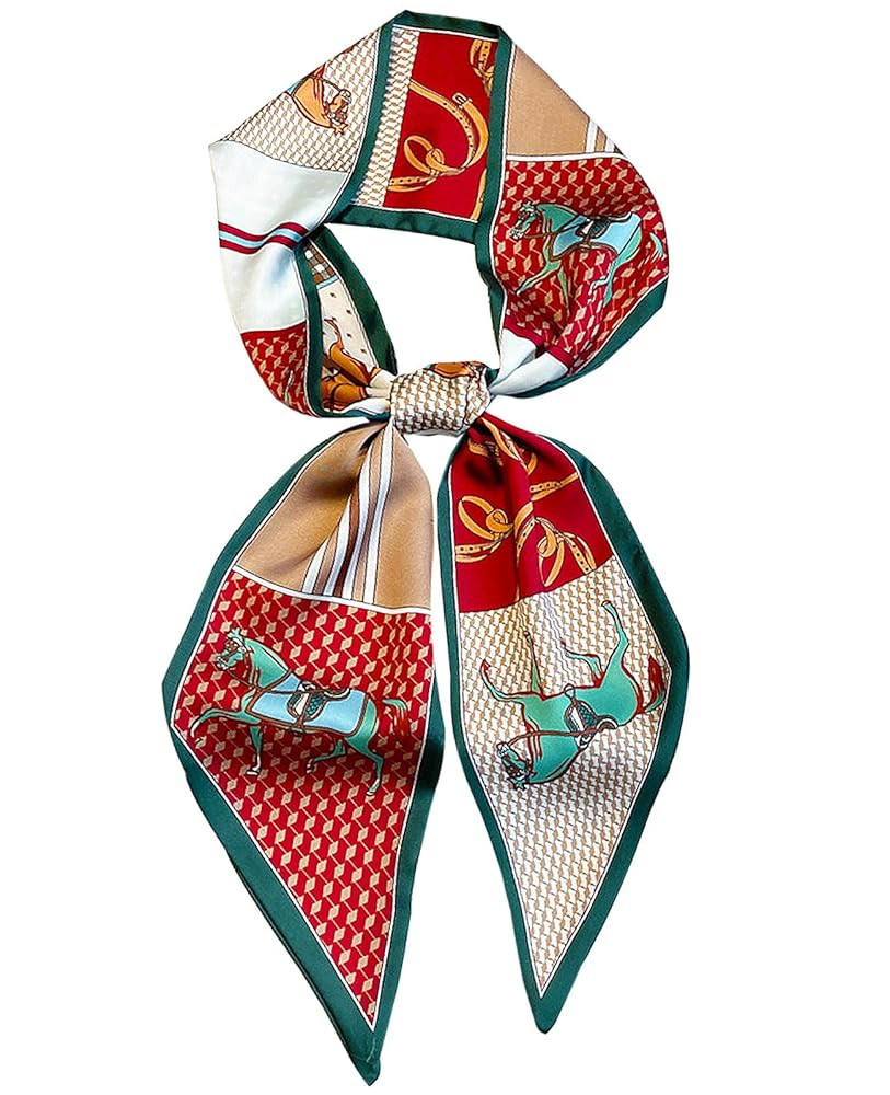 Head Scarf Hair Neck Scarves For Women Purse Bag Scarfs For Handbags Silky Long Thin Satin Headsc... | Amazon (US)